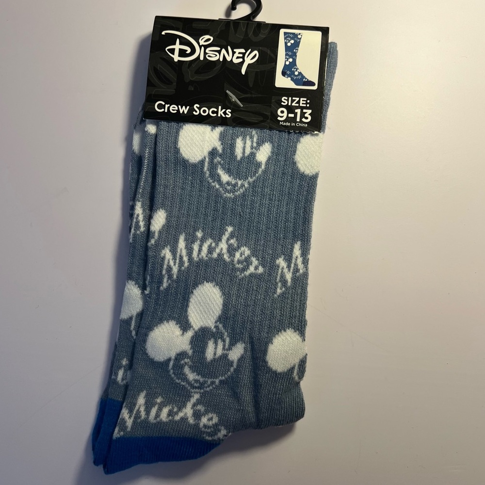 🆕 Disney Mickey Mouse Blue Crew Socks (Size 9-13)